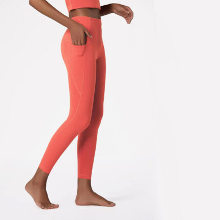 Legging randonnée femme orange